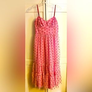Betsey Johnson Dress. Size 12. Pink with  red hearts.